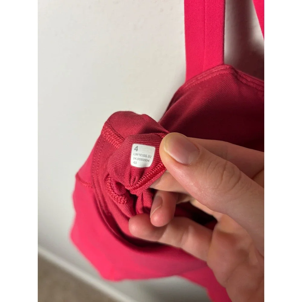 Lululemon Everlux Asymmetrical Tennis Tank Top Pink W1EI5S Size 4 - Picture 3 of 3